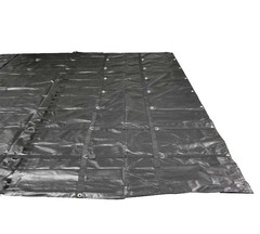 16’x24′ Flatbed Truck Heavy Duty Tarps – 18Oz Vinyl Black Steel Tarp (4′ Drop)