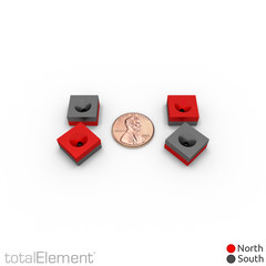 1/2 x 1/2 x 1/4 Inch Neodymium Rare Earth Countersunk Block Magnet N52 (10 Pack)
