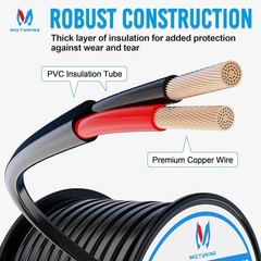 MICTUNING 18 Gauge Wire 30FT 2 Conductor Electrical Wire, 18 AWG Wire Stranded P