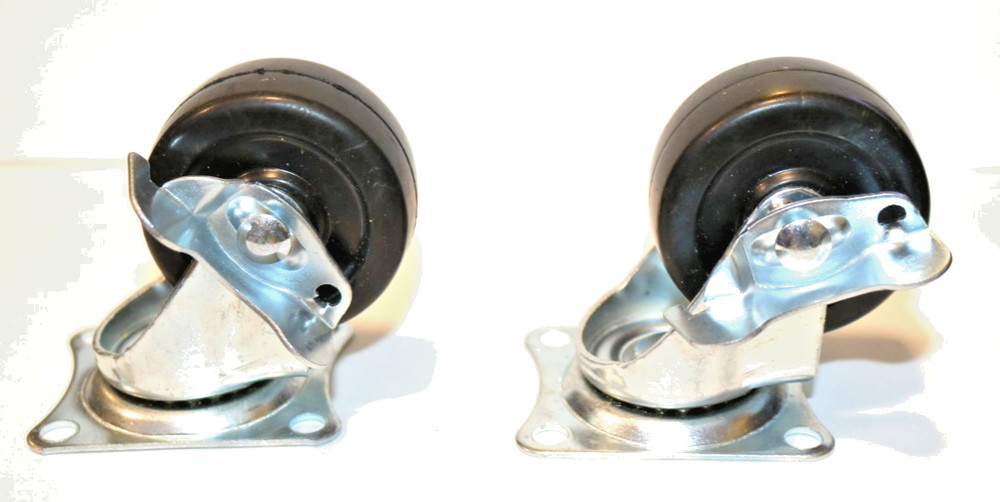 FixtureDisplays® 2 Inch 110 lbs Capacity PU Wheel Metal Top Plate 360 Degree 2
