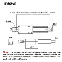 12V Electric Micro Linear Actuator Motor Stroke 0.4in-8in with Mounting Brackets