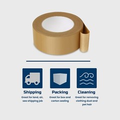 6 Rolls 2″x55 Yard Self-Adhesive Kraft Paper Carton Box Sealing Packing Tape