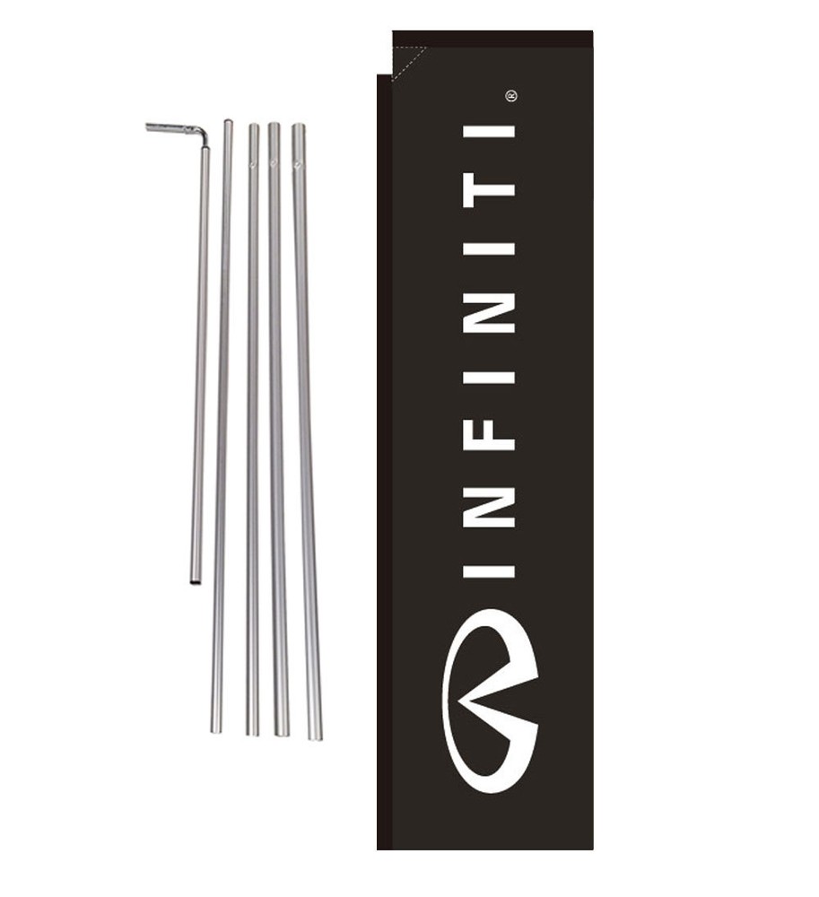 Infiniti Dealership 15′ Advertising Rectangle Banner Flag Kit with pole+spike