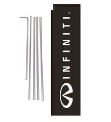 Infiniti Dealership 15′ Advertising Rectangle Banner Flag Kit with pole+spike