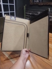 Made in Spain Top Grain Cowhide Leather Organizer Portfolio Folio Brown