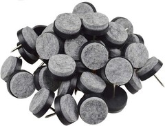 40pcs Round Heavy Duty Nail-on Felt Pad for Furniture Black 18mm (40 Pcs)