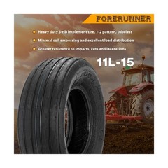 FORERUNNER Heavy Duty 11L-15 12 Ply Implement Tire I-1 QH641 Pattern Tractor …