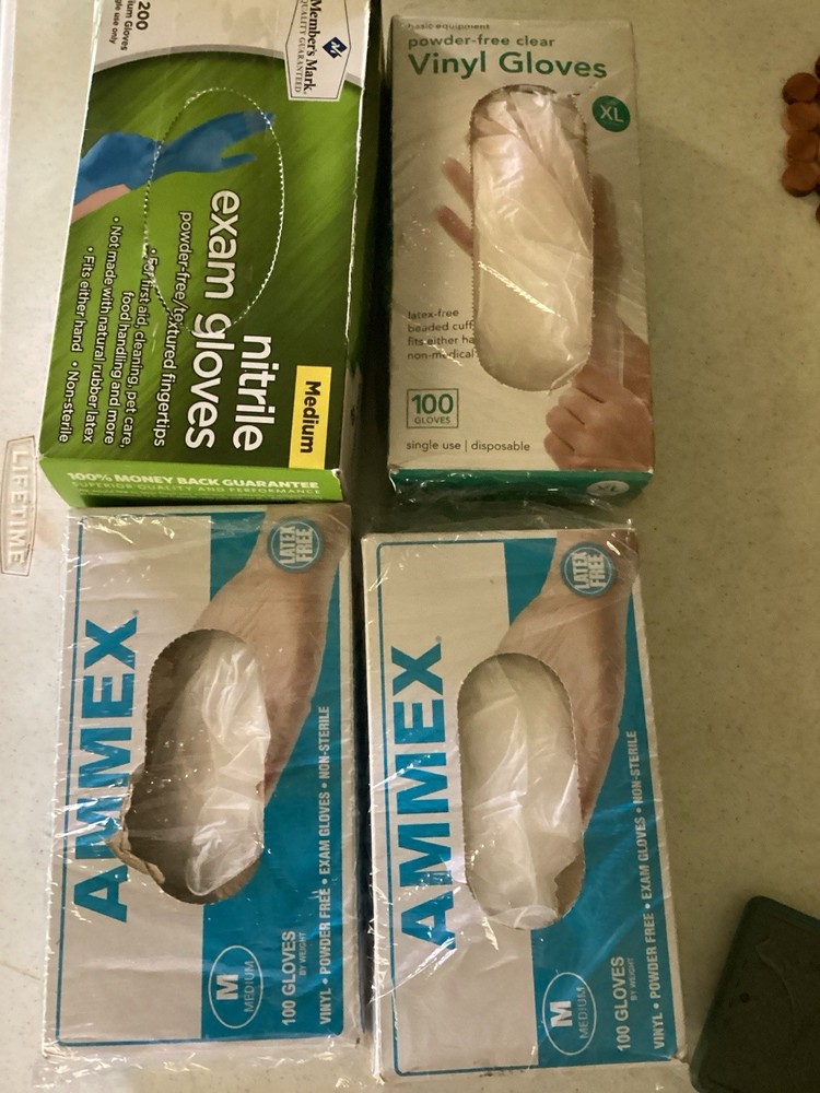 AMMEX Powder-Free Vinyl Exam Gloves, Medium, 100 ct, Dentistry Dental Lab