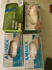 AMMEX Powder-Free Vinyl Exam Gloves, Medium, 100 ct, Dentistry Dental Lab