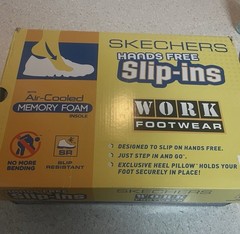 Sketchers Work Shoes Slip In Memory Foam Slip Resistant Mens Size 8.5 Navy Blue