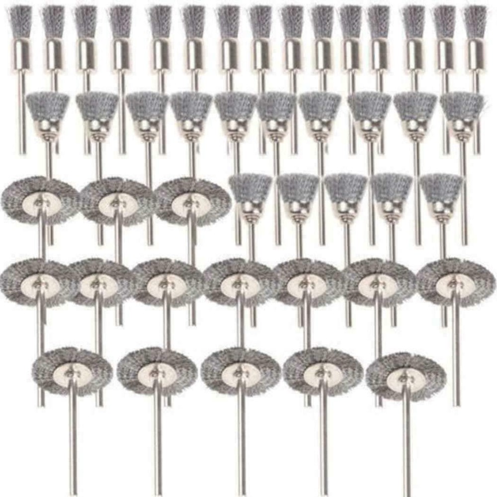 US 45X Wire Wheel Brushes Set Stainless Steel Die Drinder For Dremel Rotary Tool