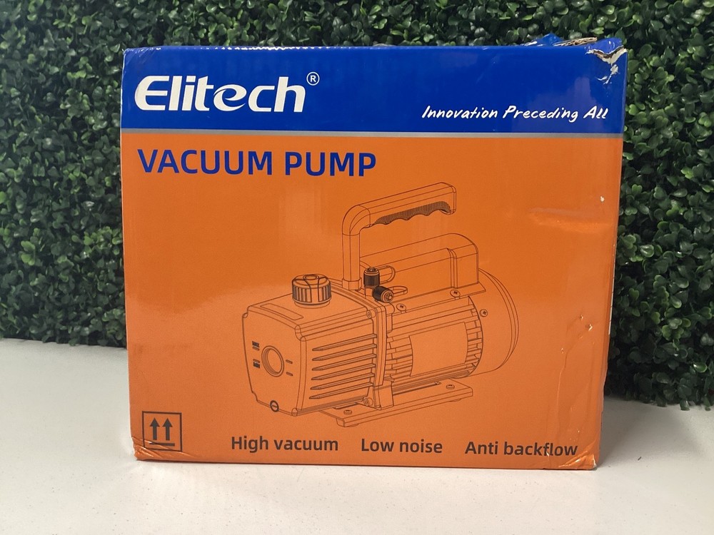 Elitech Vacuum Pump with Oil and Manual in Box
