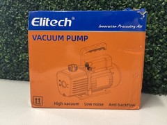 Elitech Vacuum Pump with Oil and Manual in Box