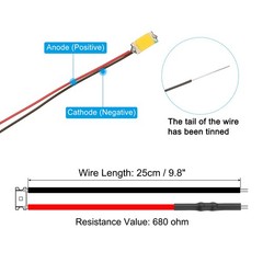 1206 Pre-Wired Micro LED, 24 Pcs 9-12V Emitting Diodes for Model, Warm White