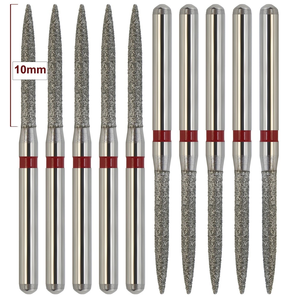 Dental Diamond Flame Bur Fine Grit Red FG Burs 863/012F For High Speed Turbine