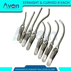 GERMAN 8 DEBAKEY BULLDOG CLAMP ATRAUMATIC FORCEPS CVD +STR SURGICAL INSTRUMENTS