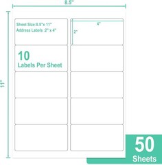 300Pcs 2x4inch Blank Stickers White Labels Self Adhesive Crafts Personalize Tag