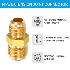 3/8 Inch Male Flare x 1/2 Inch Male Flare Connector, Brass Adapter Reducing
