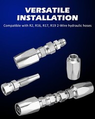 2 Hydraulic Hose Repair Kits 1/2 ID 2-Wire Hose Reusable Field Repair Fitting