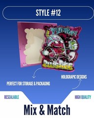 3.5g Mylar Bags w/ Display Box | Resealable Smell Proof | 12-128 Pack Options