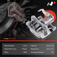 Rear Left Right Brake Caliper Elantra 2011-2016, Elantra Coupe 2013-2014