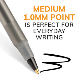 round Stic Xtra Life Black Ballpoint Pens, Medium Point (1.0Mm), 12-Count Pack o