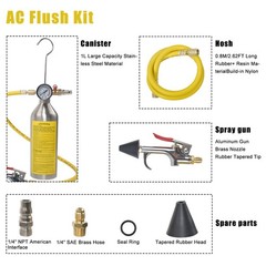 A/C AC Air Conditioner System Flush Canister Gun Tool Kit For R134 R12 R22 R404