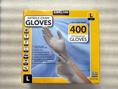 Kirkland Signature Nitrile Exam Gloves – 400 PCS -Size: Large , Medium , Small