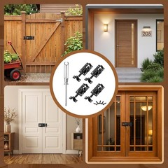 4 Pack 2″ Stainless Steel Barrel Bolt Slide Latch Black Door Gate Lock with Scre
