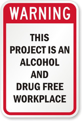 Alcohol Drug Free Sign Aluminum Weatherproof 8×12 Workplace Safety
