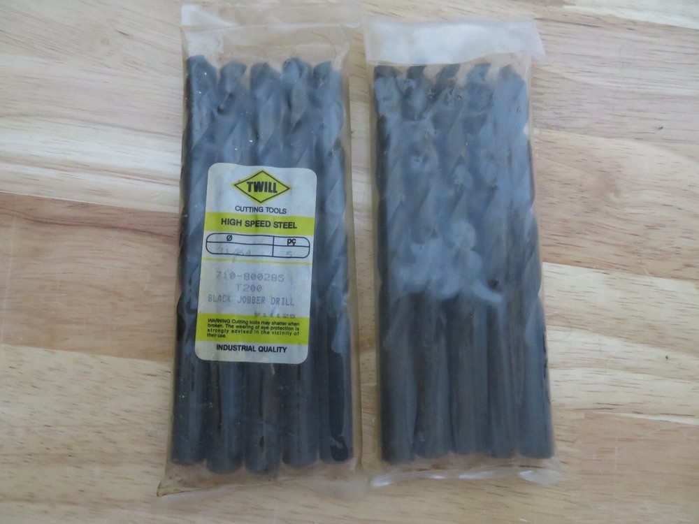 5 pcs DOALL TWILL Jobber Length Metal Twist Drills 31/64″ HSS Black Oxide Brazil