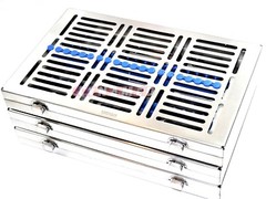 5GERMAN DENTAL AUTOCLAVE STERILIZATION CASSETTE TRAY INSTRUMENT 11.25X7.25X1.25″
