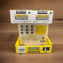 Kirkland Signature Nitrile Exam Multipurpose Gloves, Large – 400,( Count 2-200)