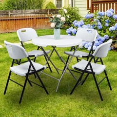 4-20PCS Outdoor Plastic Portable Folding Chair Commercial Steel Frame Seat White