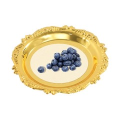 6PCS Vintage Snack Plates 10cm/3.94in Round Restaurant Serving Trays Set Gold