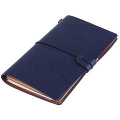 Classic PU Leather Notebook Personalized Journal (Dark Blue)