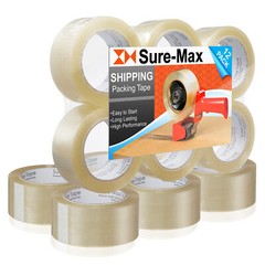 12 Rolls Carton Sealing Clear Packing Tape Box Shipping – 1.8 mil 2″ x 110 Yards