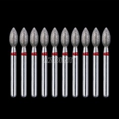 AZDENT Dental Dimond Burs Football #368-023F Fine Red 10Pcs/Pack