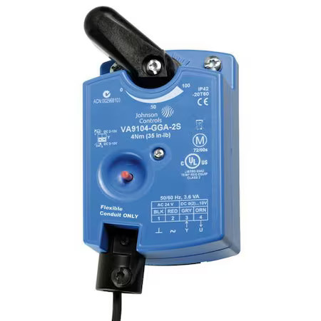 Johnson Controls Va9104-Iga-2S Elec Act, 35 In.-Lb., Floating, 24Vac