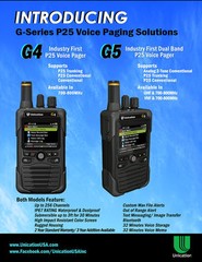 UNICATION G4 7/800Mhz P25 DIGITAL PAGER RECEIVER SCANNER MINITOR 5 V VI 6 APX