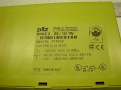 PILZ 474833 PNOZ3 5S 10 1W 110VAC 9VA 50-60HZ SAFETY RELAY ***XLNT***