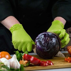 Gloveworks Green Nitrile Gloves Disposable Heavy Duty Latex Free Gloves 100-Pack