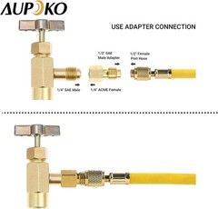 R134A Can Tap & Tank Adapter with Valve Core Remover – Durable Brass