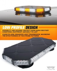 LUMENIX 56 LED Roof Top Strobe Beacon Lights Bar Rooftop Hazard White Amber