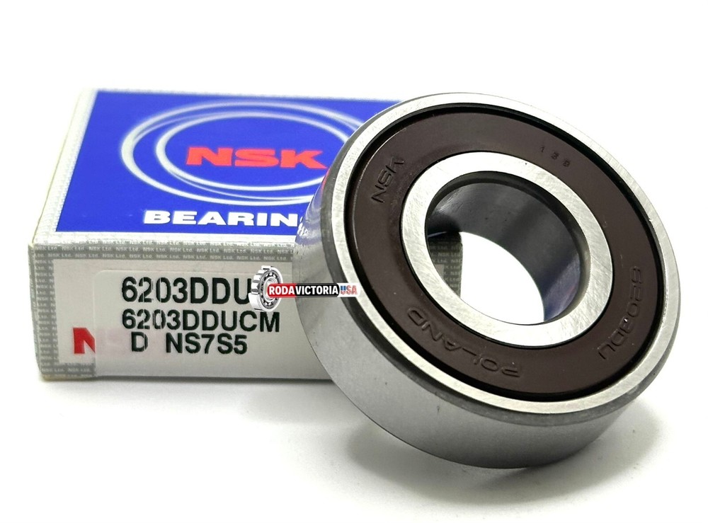 NSK 6203 DDU DEEP GROOVE BALL BEARING, RUBBER SEALED 17x40x12 mm 6203 2RS