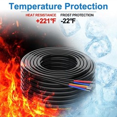 Waterproof 16 Gauge Multi-Conductor Wire, 50FT Flexible PVC Electrical Cable