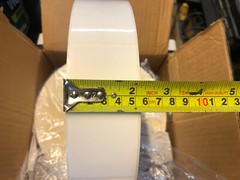 Roll of 4000 Laminated TT Thermal Transfer High Gloss Bopp Mylar Labels 2” x 2”