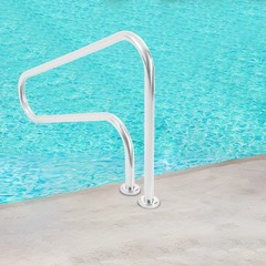 49.21*7.99*31.5in Silver 304 Stainless Steel Pool Handrail For In-ground Pools