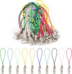 , 50 Pack Colorful Lobster Clasp Cords Cord Strap Charm for Cellphone