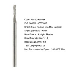 50pcs Dental Surgical Burs Carbide Bur FGOS 557 Straight Fissure FG SURG 25mm